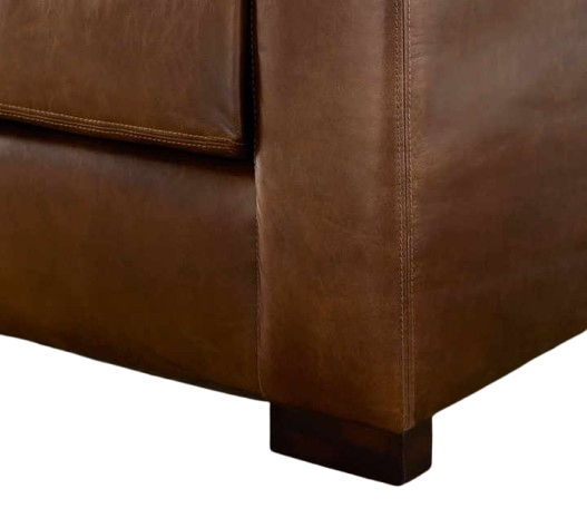 Brown Leather Three Seat Sofa