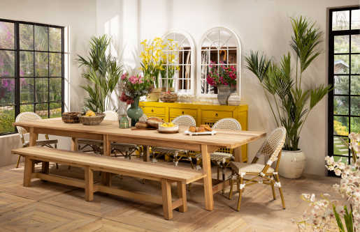 8 Seaters Natural Wooden Dining Table