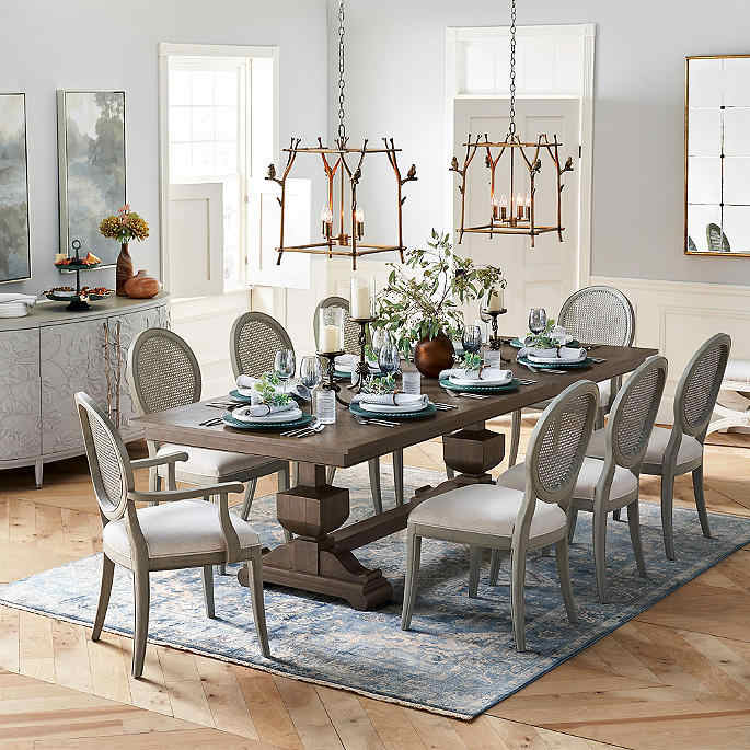 Living Room Furniture Solid Oak Wood Rectangular Dining Tables