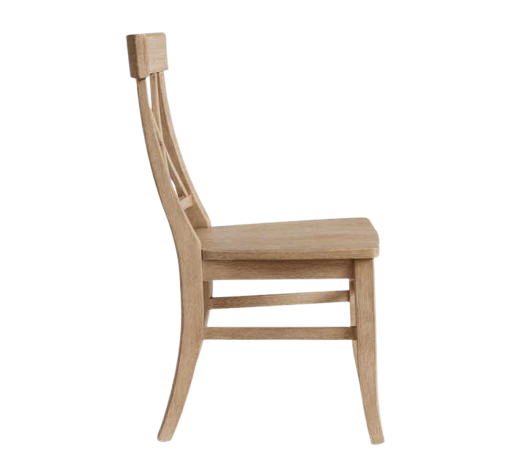 Wood Cross Back Upholstered Chair