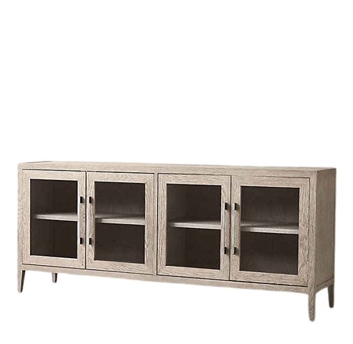 4-Doors Solid Oak Wood Display Buffet