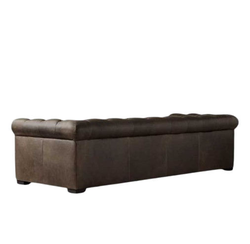 Luxurious Sofa Living Room Furniture Long Continuous Frame Comfortable Chesterfield Leather Sofas