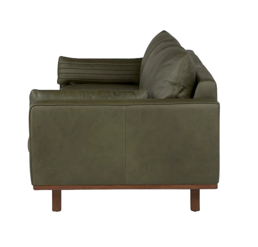 Mid-Century Sofa with Smooth Leather