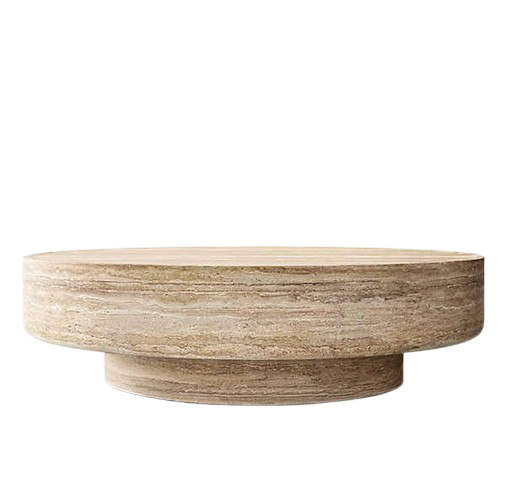 Handcrafted Carved Wooden Coffee Round Table