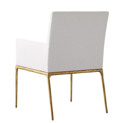 China French Chair Dinning Iron Bases Indoor Furniture Durable Fabric White Modern Dinning Room Chairs