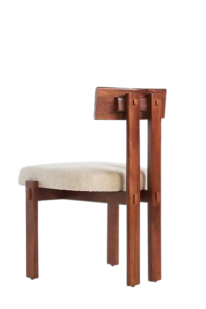 Plush Cushion Upholstered Oak Wood Dining Chairs